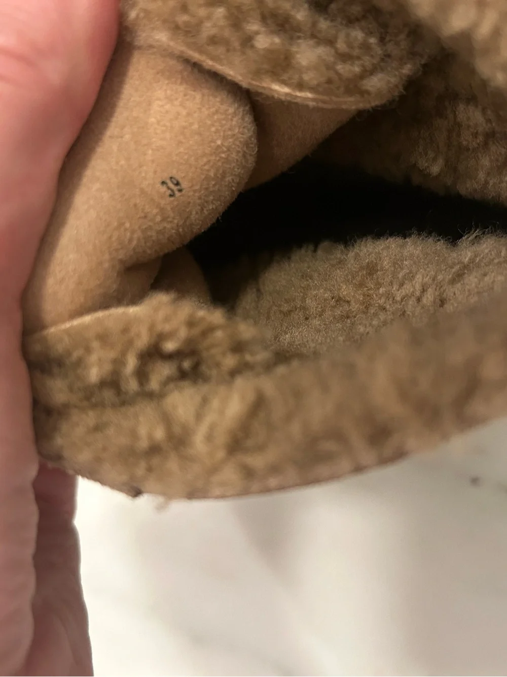 rag & bone Tan Suede Lace-Up Lug Boot with Shearling Collar